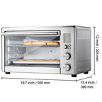 KFFKFF 10-Function Convection Oven, 28L/29.6Qt Versatile Standard Oven for Countertop, 1800W 4-Level Toaster with Transparent Front Door, Includes Trays Wire Racks Gloves