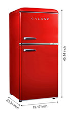 Galanz 4.0 cu ft Retro Two Doors Refrigerator, Red