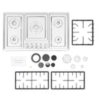 Stainless Steel 5-Burner Stove, Top Built-In Gas Propane Cooktop Stove for Restaurants