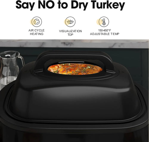 20 Quart Electric Roaster Oven, Turkey Roaster Electric, Roaster Oven Buffet, Selfbasting Lid, Removable Pan, Full-Range Temperature Control Cool-Touch Handles, Turkey Roaster, Black