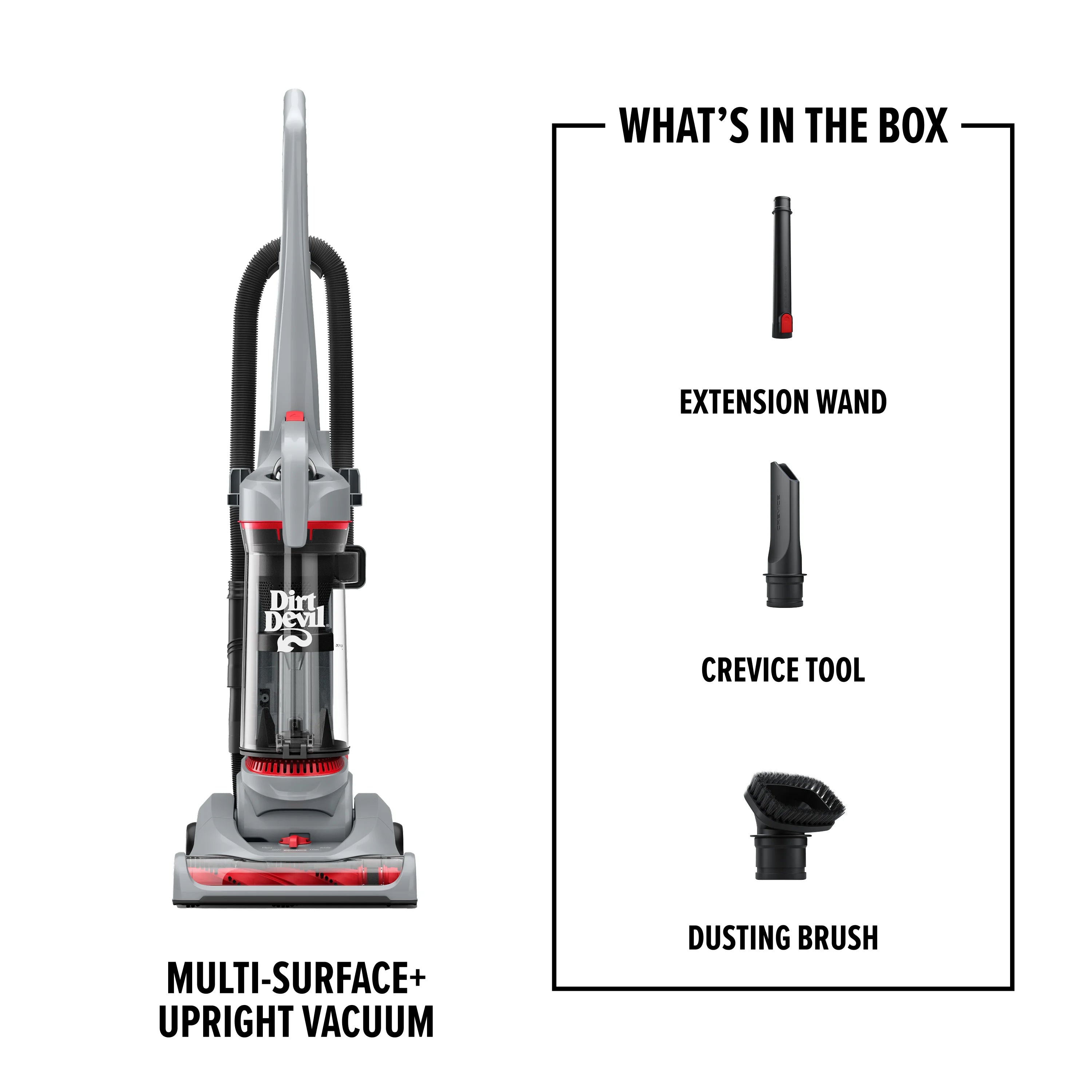 Dirt Devil Performance Pet Bagless Upright Vacuum Cleaner, Pet Friendly, for Carpet & Hard Floors, Above Floor Cleaning, Lightweight, UD76211V, Gray