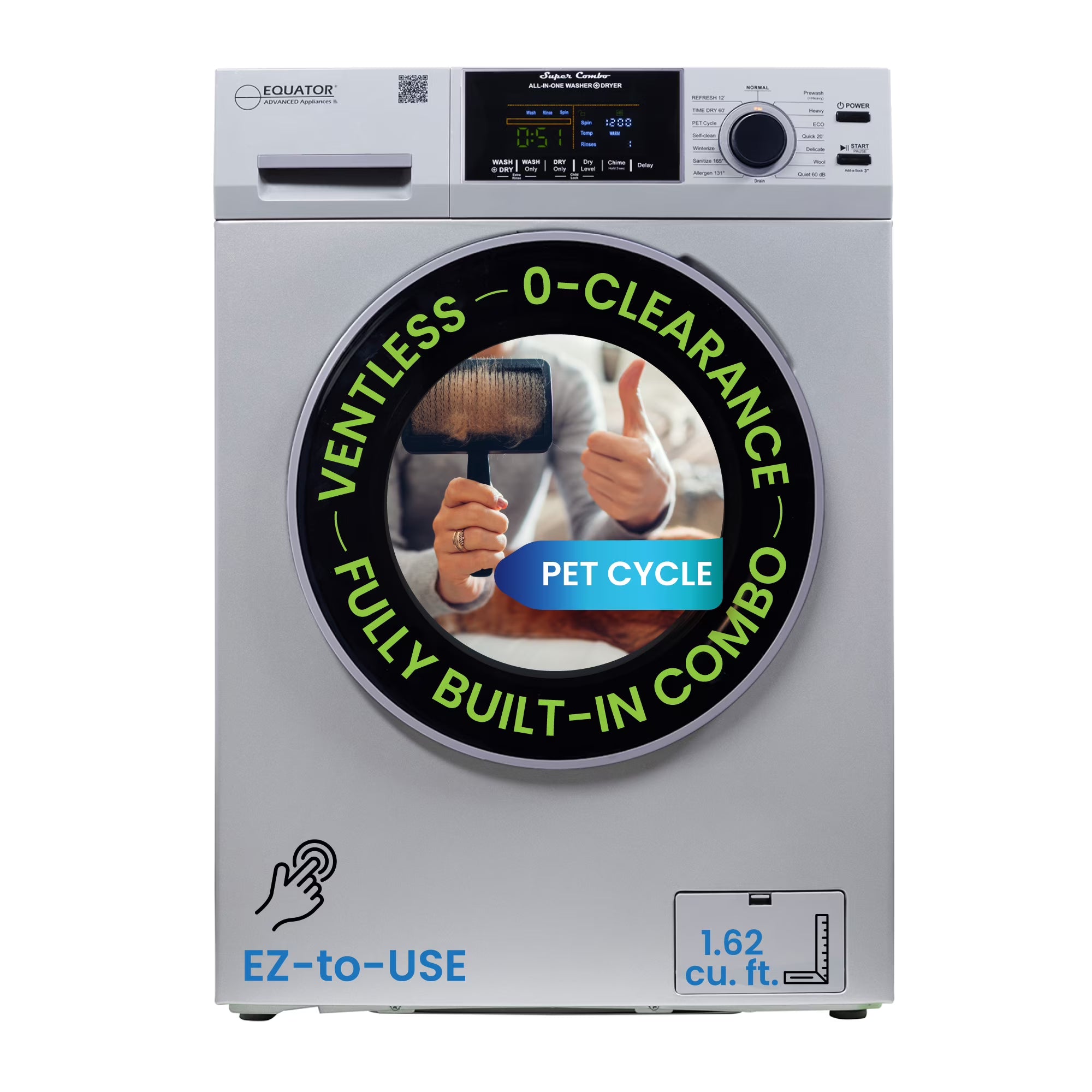 Equator Advanced Appliances Equator Fully Built-in All-in-One Combo Washer-Dryer Ventless