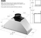 Range Hood Insert 30 Inch, 900 CFM Smart Voice/Gesture/Touch Control, 4 Speed Exhaust Fan, Stainless Steel Kitchen Hood with Charcoal Filter, Ducted/Ductless Convertible