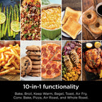 Ninja 10-in-1 Air Fryer, Double Door Toaster Oven with FlexDoor, FlavorSeal & Smart Finish, Rapid Top Convection and Air Fry Bottom, Bake, Toast, Air Fry, Pizza and More, Stainless Steel, DCT400