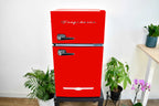 Frigidaire Retro 3.1 Cu ft Two Door Compact Refrigerator with Freezer, Red