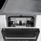 ZLINE 18" Tallac Series 3rd Rack Top Control Built-In Dishwasher in Unfinished Wood and Traditonal Handle, 51dBa