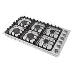 Gas Cooktop with 6 Sealed Italian Made Burners in Stainless Steel