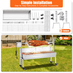LUXOAK Electric BBQ Rotisserie Grill Kit, 46" 132 Lbs Capacity, 45W Motor, Height-Adjustable Stainless Steel Pig Roaster with Triangular Stability Support Stand for Pig Lamb