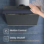 FOTILE Slant Vent Series 30" 1000 CFM Under Cabinet or Wall Mount Range Hood with 2 LED lights, Motion and Touch Activation in Onyx Black Tempered Glass