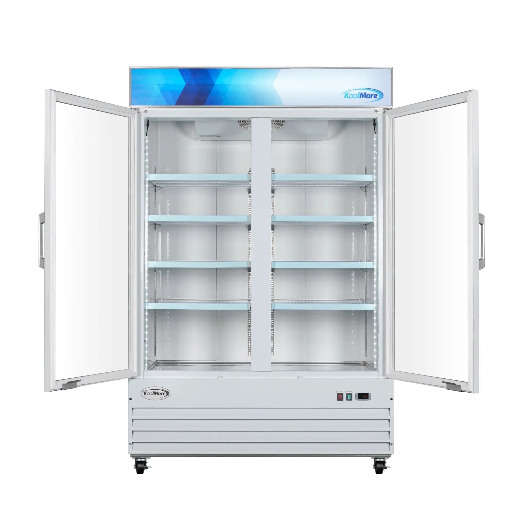 53 in. 2-Door Commercial Display Merchandiser Freezer 45 cu. ft. in White (MDF-2GD-45C-WH)