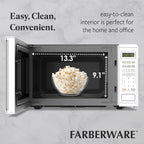 Farberware FMGZ09BKA 0.9 Cu. Ft. Microwave Oven, 900W, Digital Control, LED Display, 6 Cooking Presets, Black