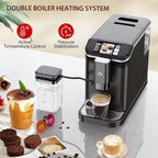 Espresso Machine,Fully Automatic Espresso Machine with Automatic Milk Frother,7 Coffee Varieties,20-Bar,Built-in Grinder,Intuitive Touch Display,1.5-L Water Tank