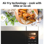 Galanz 0.9 Cu ft Air Fry Countertop Microwave, 900 Watts, Stainless Steel, New