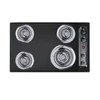 30" Wide 4-Burner Coil Cooktop, Black