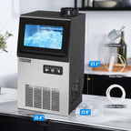 ROVSUN Ice Maker Machine 90 lbs/24H Capacity Freestanding & Countertop, Stainless Steel