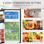 Homiyad 3.2 Cu.Ft Mini Fridge with Freezer, Double Door Compact Refrigerator with Adjustable Thermostat, Shelf and Reversible Door for Bedroom, Dorm, Home Office, Energy Efficient, Black