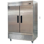 NSF 55 in. 2-Door Reach In Commercial Freezer 47 Cu.Ft. Stainless Steel Freezer Solid Door C55F
