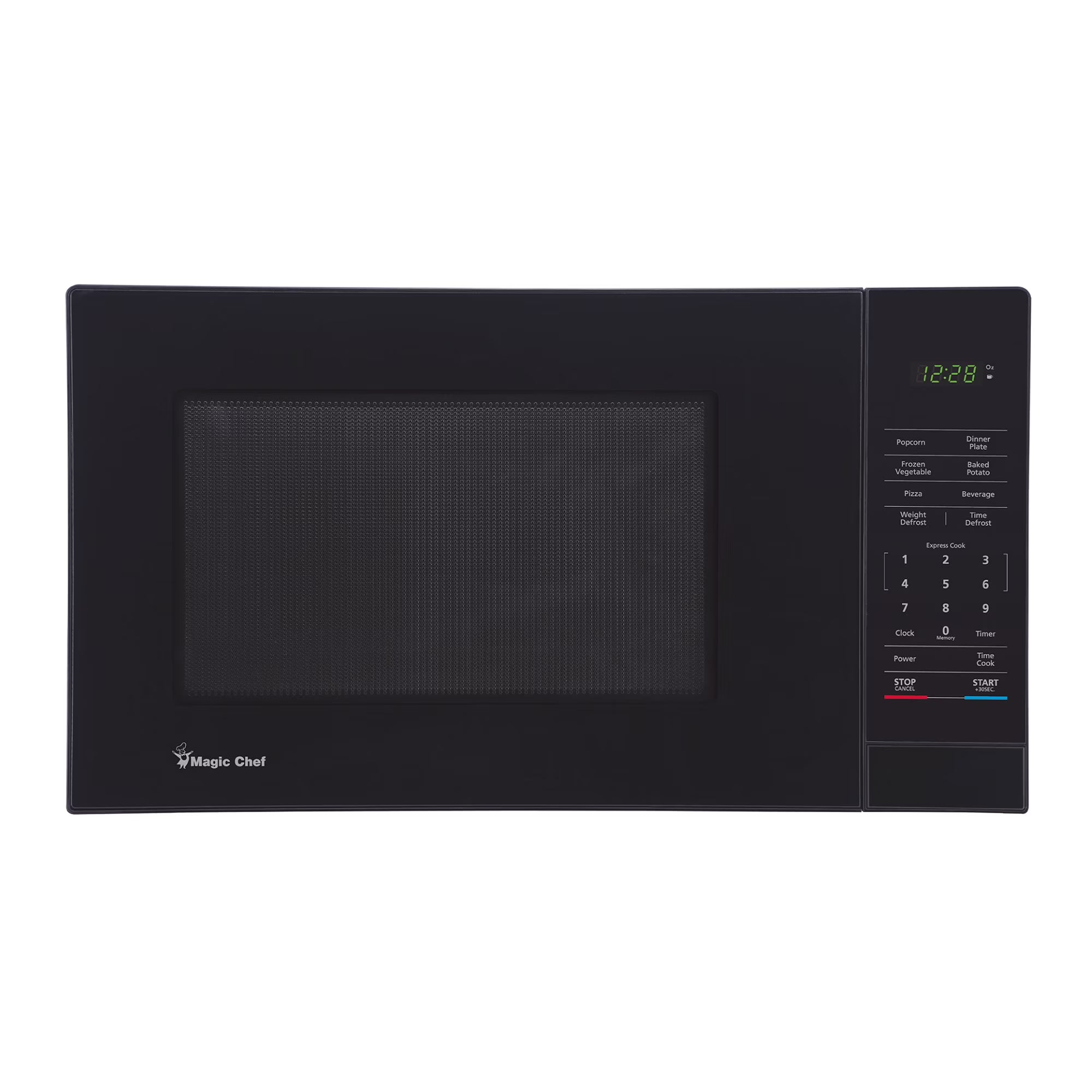 Magic Chef 1.6 Cu. ft. 1100W Countertop Microwave Oven with Push-Button Door in Black, New