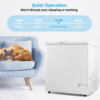 Giantex 5 Cu Ft Chest Freezer, Freestanding & Flip Top Chest Freezer w/ 7 Temperature Settings, Removable Sliding Basket Included, Compact Deep Chest Freezer