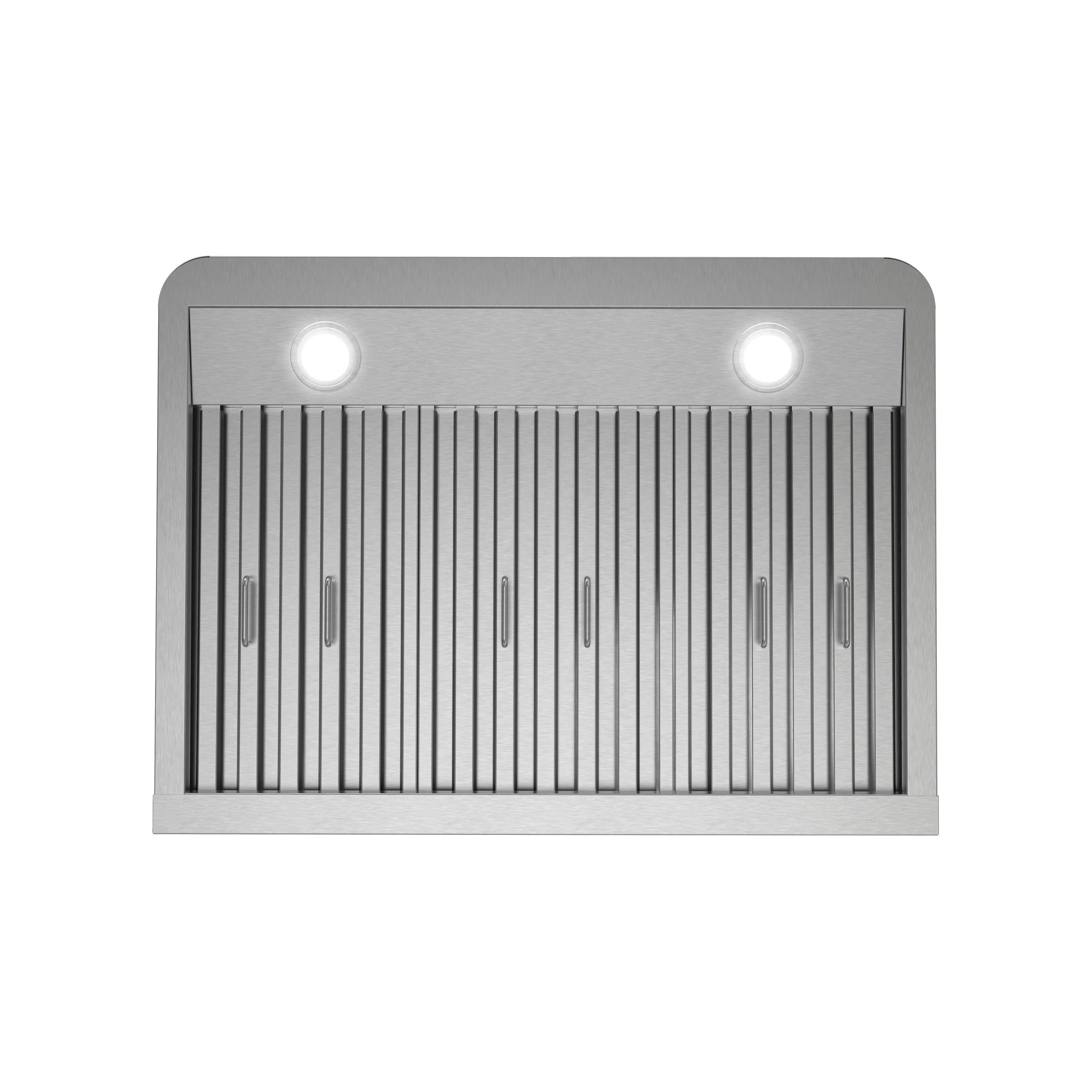 Streamline 30 in. Montecreto Ductless Undermount 406 CFM Range Hood in Brushed Stainless Steel with Baffle Filters, Touchpad Control, LED Lights