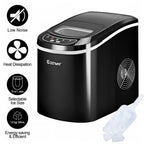 Costway Silver Portable Compact Electric Ice Maker Machine Mini Cube 26lb/Day