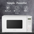 Farberware FMGZ09BKA 0.9 Cu. Ft. Microwave Oven, 900W, Digital Control, LED Display, 6 Cooking Presets, Black