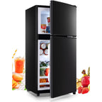 3.5 Cu.Ft Mini Fridge Freezer, 2 Door Small Refrigerator, 7 Level Adjustable Thermostat Freezer Fridge for Living Room, Kitchen and Apartment, Sivelr
