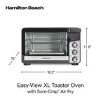Hamilton Beach Easy View XL Toaster Oven with Sure-Crisp? Air Fry, 1750W, 6 Slice Capacity, 31460