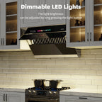 BRANO 30 inch Range Hood Stainless Steel Kitchen Hood, 900CFM, Voice/Gesture Sensing, Touch Control, Side-Draft Design