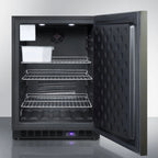 24" Wide Built-In All-Freezer With Icemaker- Black Stainless Steel