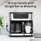 Savour Dual Coffee Maker, 12-Cup and K-Cup Single Serve Coffee Machine, Black