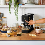 Beautiful Slim Espresso Machine with 20-Bar Pressure, Black Sesame by Drew Barrymore