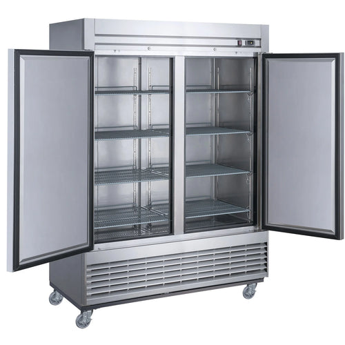 55 in. Two Door Reach-in Commercial Freezer 41 Cu.Ft. Solid Door Freezer, NSF