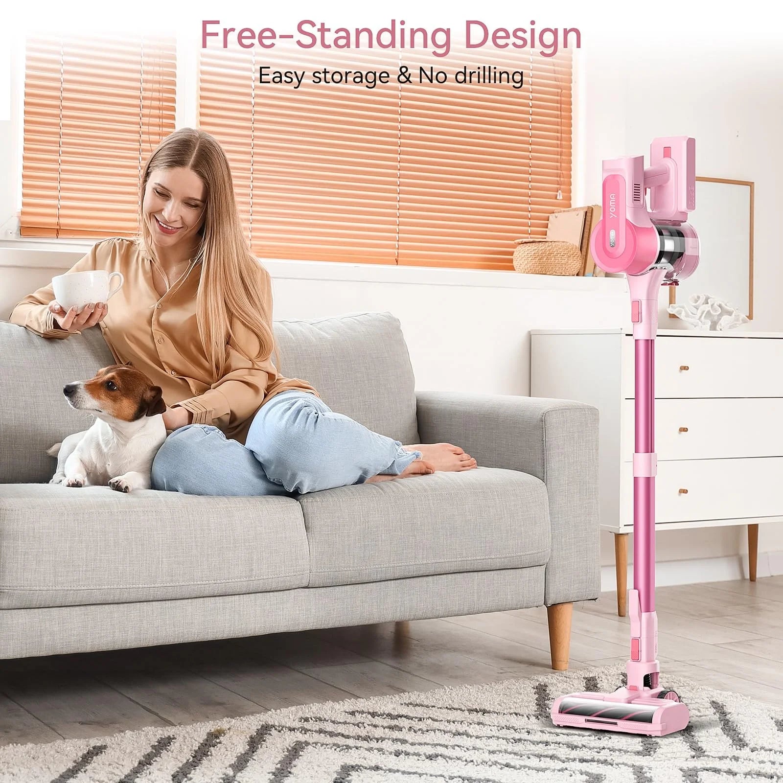 YOMATECH Cordless Vacuum Cleaner, 30Kpa/365W Powerful Stick Vacuum, 6 in 1 Lightweight Vacuum Cleaners for Home Hardfloor Carpet Pet Hair