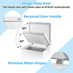 Giantex 3.5 Cu Ft Chest Freezer, Freestanding & Flip Top Chest Freezer w/ 7 Temperature Settings, emovable Sliding Basket Included, Compact Deep Chest Freezer