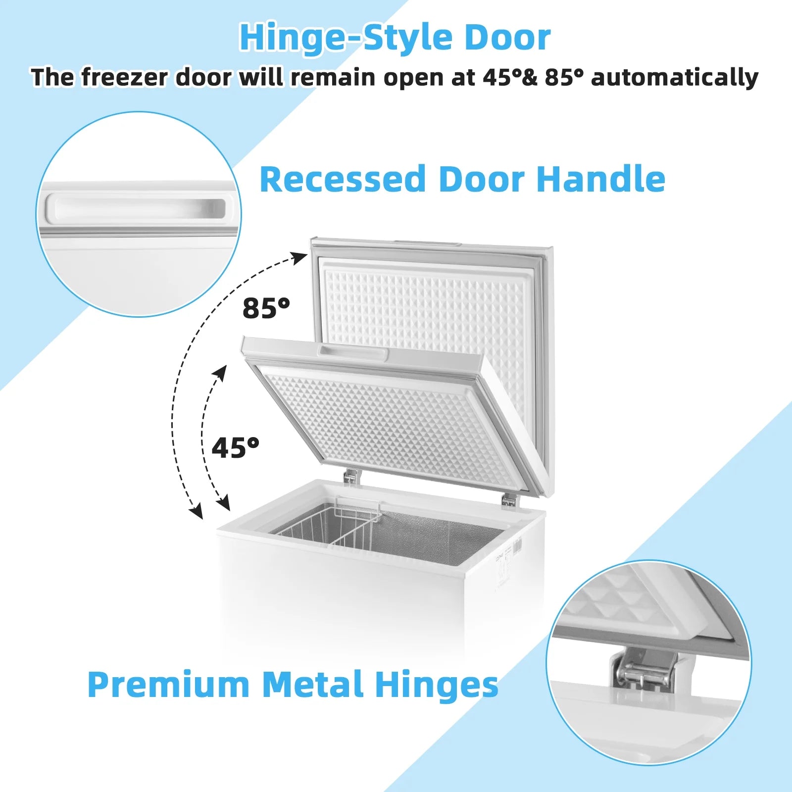 Giantex 3.5 Cu Ft Chest Freezer, Freestanding & Flip Top Chest Freezer w/ 7 Temperature Settings, emovable Sliding Basket Included, Compact Deep Chest Freezer