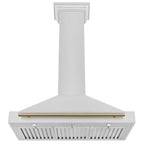 ZLINE 36 ZLINE Autograph Edition DuraSnow Stainless Steel Range Hood with DuraSnow and Gold Handle (KB4SNZ-36-G)