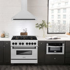 ZLINE 36 ZLINE Autograph Edition DuraSnow Stainless Steel Range Hood with DuraSnow and Gold Handle (KB4SNZ-36-G)