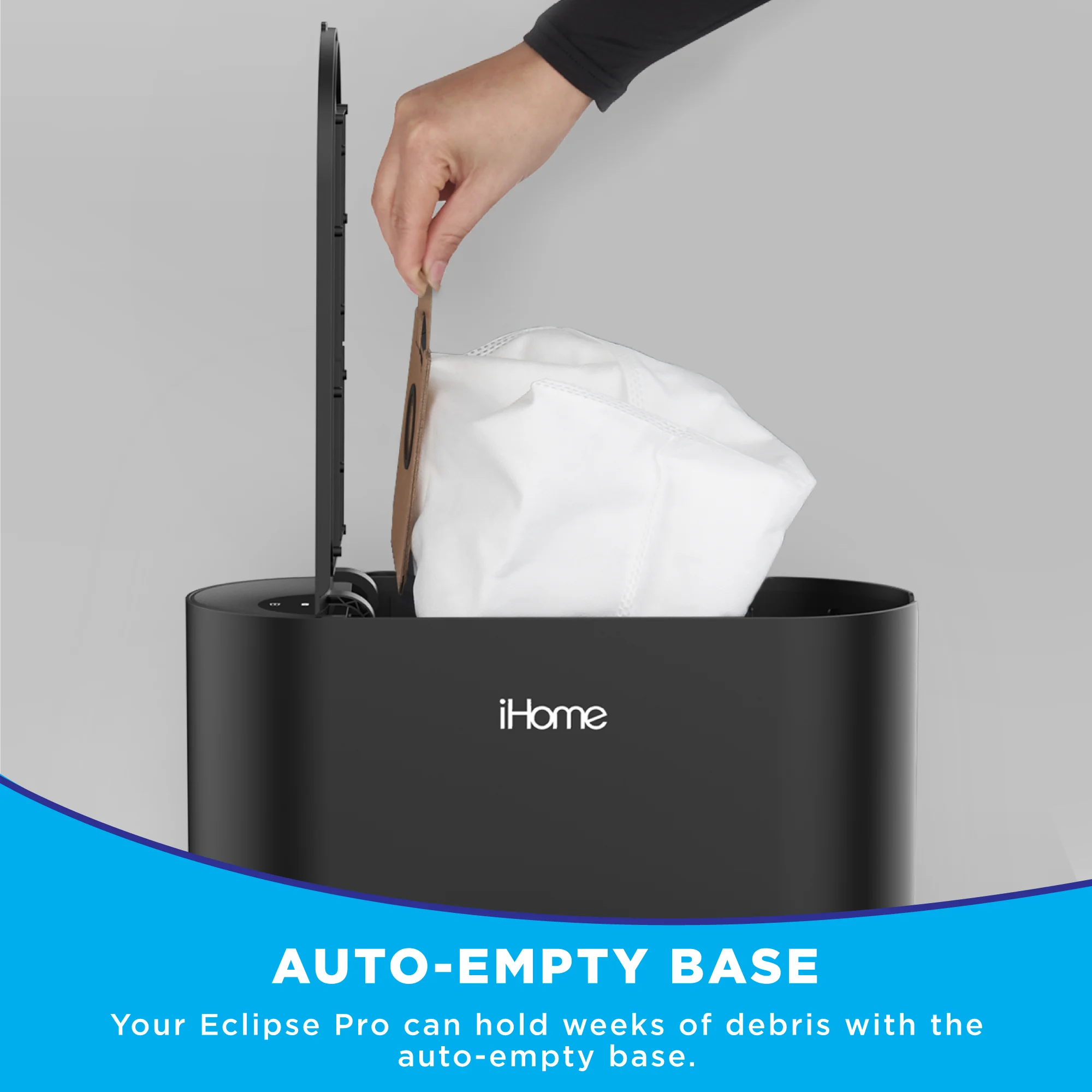 iHome AutoVac Eclipse Pro 3-in-1 Robot Vacuum and Vibrating Mop, Homemap Navigation