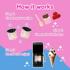 Food Genie: Dessert Station - Black - 11-In-1 Ice Cream & Frozen Treat Maker, (3) 16oz Tubs, Create Sorbet-Milkshakes-Drinks & More, Dual-Drive Motors
