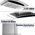 Tieasy 30 inch Wall Mount Range Hood Stainless Steel 700 CFM Black Touch Panel Kitchen Vent Fan