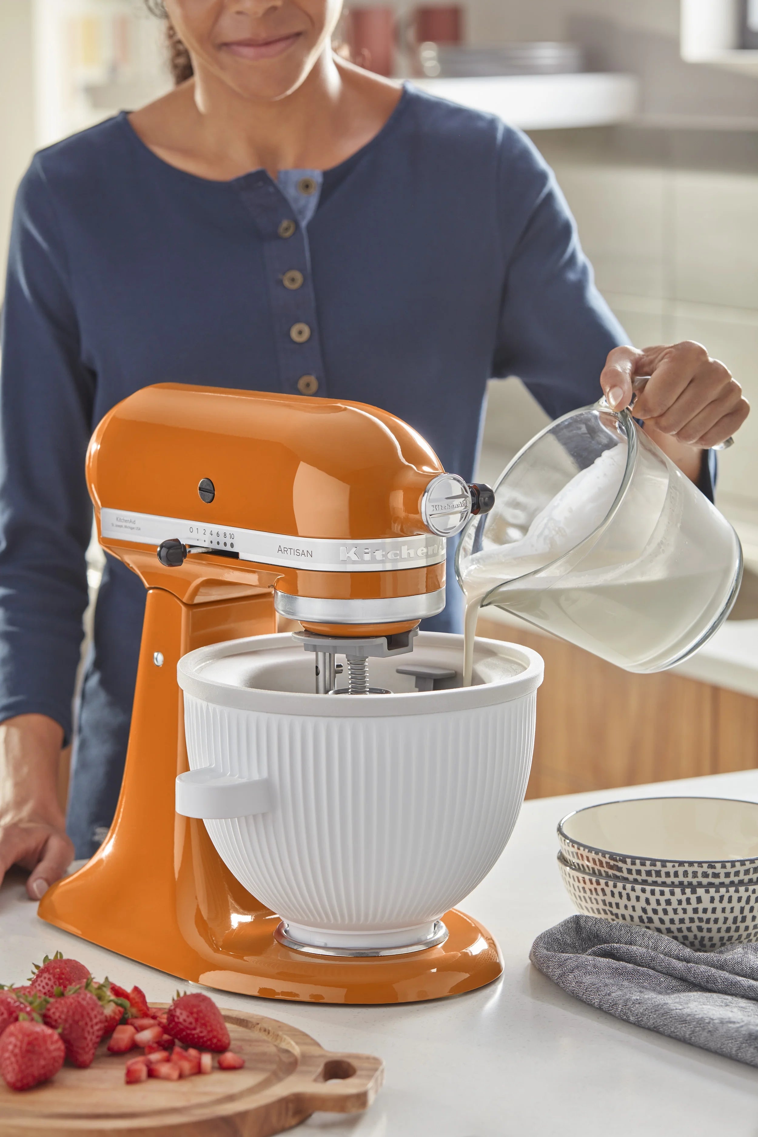KitchenAid 2-Qt White Ice Cream Maker Attachment, KSMICM