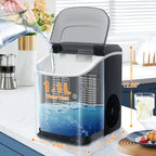 Electactic Nugget Ice Maker Countertop, 35lbs/24H, Self-Cleaning, Pebble Portable Ice Machine with Handle (White)