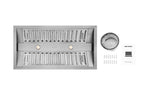 Hauslane | Pro-Style 40�� IN-R300 Built-In Range Hood, 21�� Deep | Low Noise Performance | Contemporary Design, Full-Size Handles, Professional-Grade Baffle Filters & Grease Tray, LED