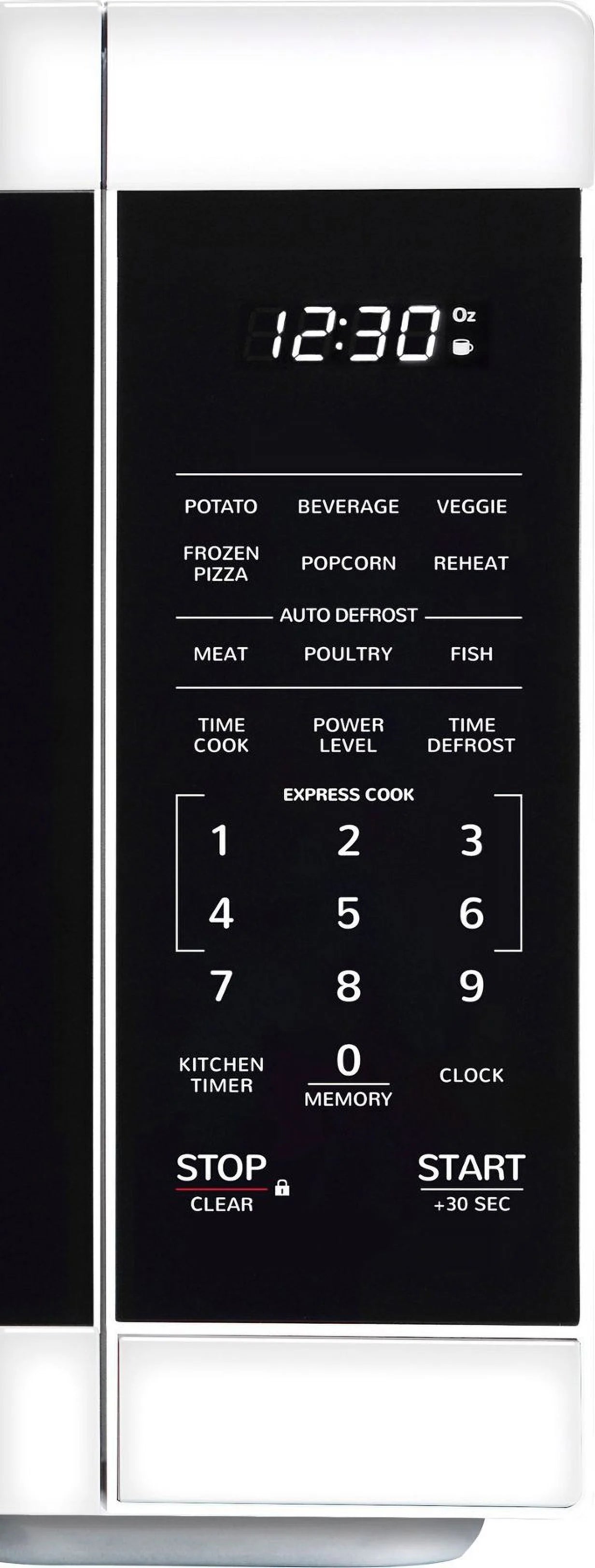 1.1 cu ft Countertop Microwave with 1000 watts and Auto Cook Features - White