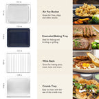 VAL CUCINA 10-IN-1 AIR FRYER TOASTER OVEN -  BRUSHED STAINLESS STEEL
