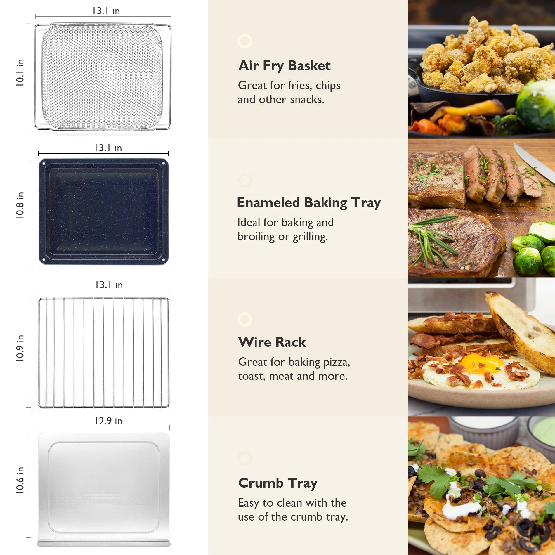 VAL CUCINA 10-IN-1 AIR FRYER TOASTER OVEN -  BRUSHED STAINLESS STEEL