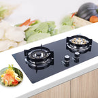 2-Burner Natural Gas Stove, Built-in Gas Cooktop Stove for Home Kitchen