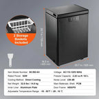 Choco Moon Large Capacity 14.5 Cu.ft Chest Freezer, 345L Storage, 4 Slide-Out Baskets, Lockable Lid, 8 Temp Control Levels, Energy-Efficient LED Lights, 6 Swivel Casters for Easy Mobility