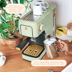 Beautiful Slim Espresso Machine with 20-Bar Pressure, Black Sesame by Drew Barrymore